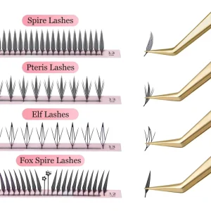 GLAMLASH Comic Spire Eyelash Extension Individual Natural Cashmere Manga False Eyelashes Super Soft Feather Shape Pteris Lashes