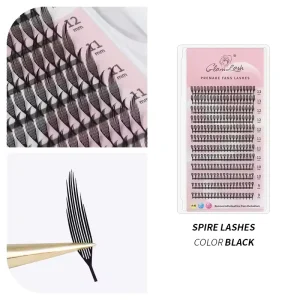GLAMLASH Comic Spire Eyelash Extensions Natural Lightweight Premade Manga False Japanese PBT Anime Feather Lash Extension