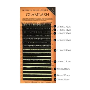 GLAMLASH L+/LU/L/LC/LD Curl Thick Individual Factory Korean Synthetic L Shaped Eyelash Extensions