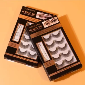 GUER YOUNG 15mm Mink Eyelash Fluffy 3d Mink Lashes False Eyelash Sets With Glue