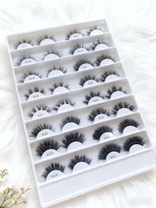 Genuine Mink Lashes False Eyelashes Strip Lashes Handmade Cat Eye Crisscross OEM Professional Salon Use Custom Package