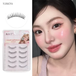 Girl Group 13 False Eyelashes K Pop U Shaped Hand Tied Fish Line Band 5 Pairs Jang Wonyoung Style