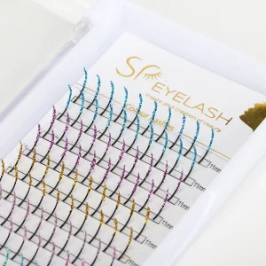 Glitter Fairy Lashes Colored Spikes Eyelash Extension Shinny D Curl False Eyelash Individual Lash