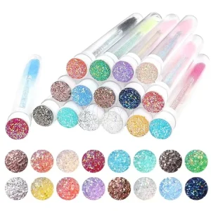 Glitter Handle Lash Mascara Wands Makeup Eyelash Brush Tube Pink Lash Brushes