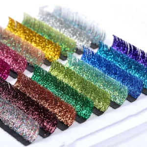 Glitter Individual Eyelash Extensions 0.07mm Color Lashes Shimmery Classical Lash Extension