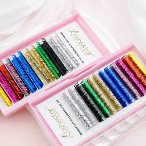 Glitter Individual Eyelash Extensions 0.07mm Color Lashes Shimmery Classical Lash Extension