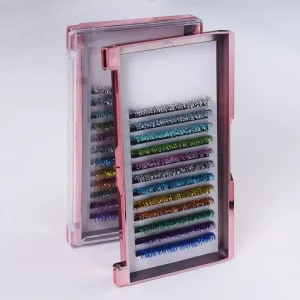 Glitter Lash Extensions Colour Lash Tray Colorful Eyelashes Lashes Colored Color Brown Eyelash Extensions