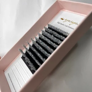 Glitter Lash Extensions Densely Packed Mixed Length Sparkling Diamond Individual Faux Mink Eyelashes Beauty Salon Vegan