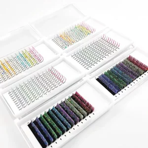 Glitter lashes Eyelash Extensions Private Label Cashmere Style Individual Volume Lash Trays Cashmere Fiber