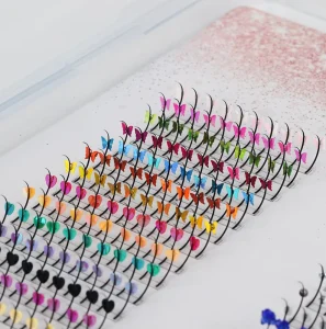 Glittering Eyelashes Handmade Spike Soft Matte Volume Lashes Colorful Faux Mink Colored Eyelash