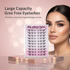 Glue-Free Cluster Lashes Self-Adhesive DIY Segmented Eyelash Extensions Synthetic Fiber Lashes Private Label OEM