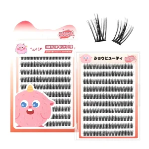 Glue Free Eyelashes Natural Cluster Lashes No Glue Needed Light & Fluffy Clear Band Lash Clusters DIY At-Home Lash Extensions