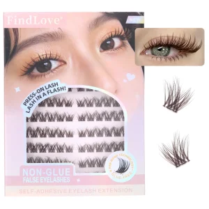 Glue Free False Eyelashes Self Adhesive Lash Clusters 10 16mm Mixed Length Wispy Natural 3D DIY Lashes Clusters Private Label