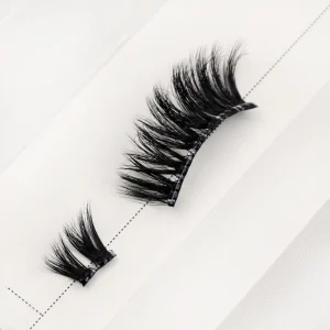 Glue Free Half Eyelashes Self Adhesive Preglued Half Strip Lashes 3D Customizable Packaging DIY Press on Lash Extension