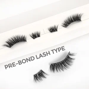 Glue Free Half Lashes Self Adhesive Reusable Eyelashes Press on Half Strip Lashes 3D Preglued Half Lash Custom Packaging