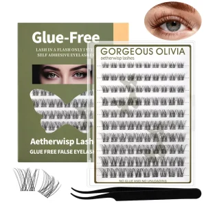 Glue Free Lash Trays Cluster Eyelashes Self Adhesive Lashes Clusters 12mm 20mm DIY Eyelash Extension Kits