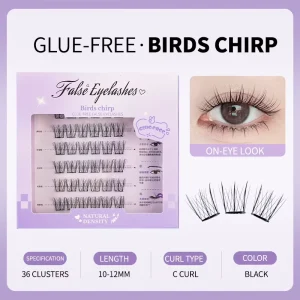 Glue Free Pre Glued Cluster Lashes 6 Rows Natural Fluffy Wispy Faux Mink DIY Individual Eyelash Extensions Sunflower