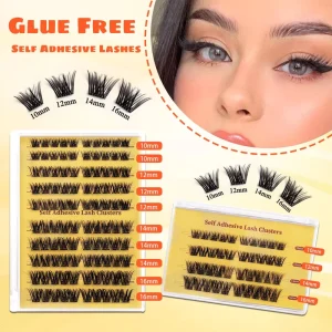 Glue Free Segment Lashes Beginner Friendly Waterproof Sweatproof Gentle Strong Adhesion Non Fall Skin Friendly