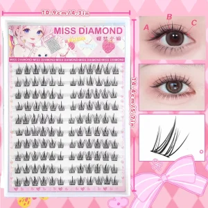 Glue Free Self Adhesive 120 Cluster Large Capacity Sunflower False Eyelashes Natural Lifelike Sectional Individual Clusters
