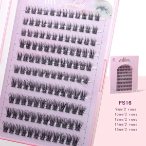 Glue Free Self Adhesive Lash Clust 10 Rows Custom Card Wispy Fluffy Faux Mink DIY Eyelash Extensions OEM Private Label