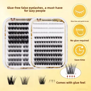 Glue Free Self Adhesive Lash Clusters Reusable DIY Press On Lashes with Tweezers OEM ODM Private Label Supported