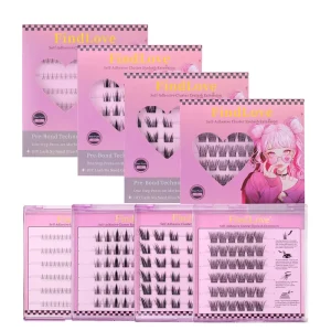 Glue-Free Self-Adhesive Pre-Glued Press-On False Eyelash Cluster Lashes