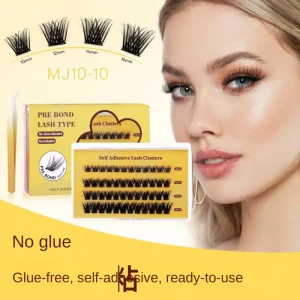 Glue Free Self Adhesive Semi Handmade Synthetic Cluster Lashes Formaldehyde Free Reusable DIY Self Graft Lashes