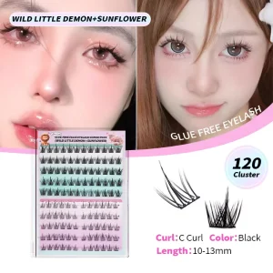 Glue-Free Self-Adhesive Upper and Lower Lash Clusters