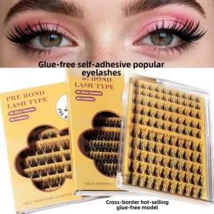 Glue Free Semi Hand Made Self adhesive Synthetic Hair False Eyelashes Formaldehyde Free Grafting Cluster Lashes