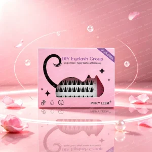 Glue-free Handmade Waterproof False Eyelash Clusters 0.07MM Thickness PBT Material Black Cotton Stalk Band Suitable for Party