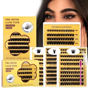 Glue free Self adhesive Synthetic Hair Dense 3D Plastic free Formaldehyde free DIY Curling Thick Set False Eyelashes