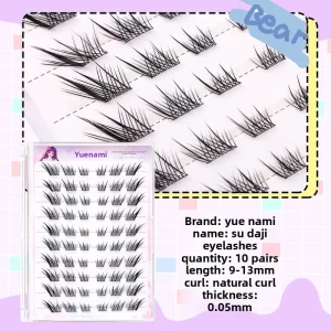 Glue-free Semi-Hand Made False Eyelash Cat Claw Fox Series Natural Single Cluster Trilogy Segmented Novice Simulation Baby