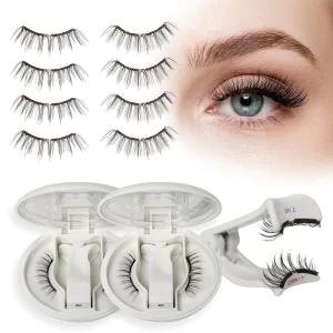 Glue free Soft Magnetic Eyelash Set with Applicator 3D Reusable Soft Magnetic False Eyelashes Natural Style Lash Extensions