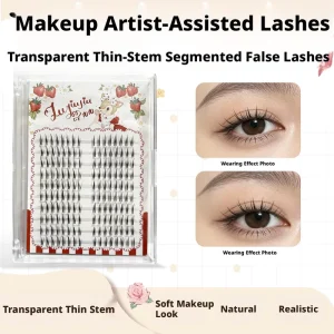 Glued Reusable Large Pack Eyelashes 80 Clusters for Long Lasting 10 Row Multi Style