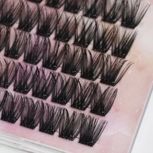 Glueless Diy Lash Cluster 8mm 18mm Clear Base Invisible Band Eyelash Cluster Extension