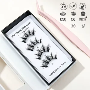 Glueless False Eyelashes Curved Band Eye Lashes Waterproof 3 10 Day Super Long Lasting CE CPSR ISO for UK France Italy Bulk