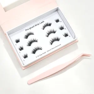 Glueless False Eyelashes Self Adhesive Lashes Pre Glued Strip Lash Waterproof 100% Handmade CE ISO for UK France