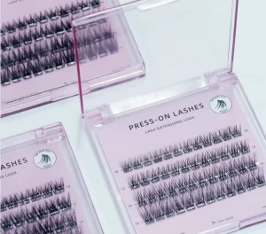 Glueless Individual Pre Glued DIY Eyelash Waterproof Vegan Press On Lash Handmade Half Natural Style False Eyelashes