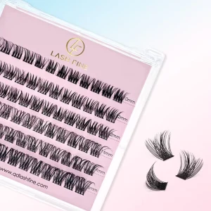 Glueless Lashes Self Adhesive No Glue Segment Lashes Pre Glued D Curl Natural Fan Eyelashes Cluster Press On Lashes