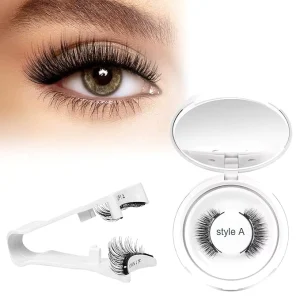 Glueless Magnetic Eyelashes Reusable False Lashes No Glue Needed DIY Kit. Natural Full Strip Lashes for Daily Makeup