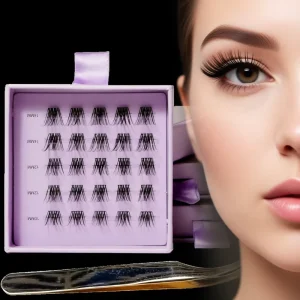 Glueless Press on DIY Eyelashes C Curl Lash Clusters 8 16 Private Label Lash Cluster Kit Custom logo Clusters Lashes