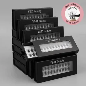 Glueless Self Adhesive Korean PBT Segment Lashes D Natural Handmade Fan Eyelashes Cluster Press Long Lasting 7 15 Days Synthetic