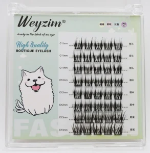 Glueless Synthetic Segmented Cluster Lashes Sharp Base 3D Handmade Natural Curly False Extensions DIY Friendly Premade Volume 8