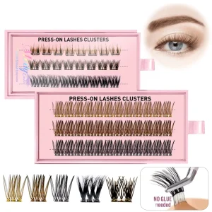 Glueless Waterproof Individual Pre-Glued Vegan Self-Adhesive Press-On Cluster Lashes