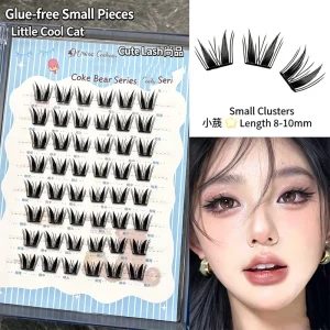 Glueless Winged Cat Eye Lashes Ultra-Light Thin Band Pre-Cut DIY Individual Cluster Eyelashes