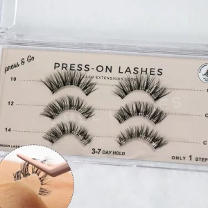 Glueless Wispy Mink Lash Strip Bulk Press Pre-Glued Half-Lashes Self-Adhesive Full Strip Eyelashes Lash Lift Cruelty-Free