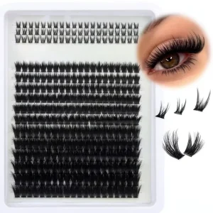 Goddvenus Semi Hand Made Synthetic Lash Clusters Spikes DIY Lash Extensions 300Pcs Salon Level 80D 100D D Curl 10-20MM Black