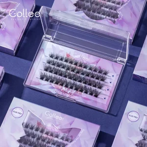 Gollee DIY Press Lashes No Glue Self Adhesive Individual Cluster Fluffy Eyelash Extension Full Strip Vendor No Need Glue Free