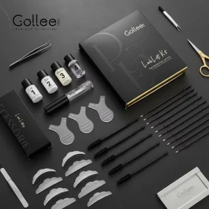Gollee Keratin Eyebrow & Eyelash Lift Kit with Gel Lotion & Balm Cream Custom Tint Semi-Permanent 2-in-1 DIY at Home