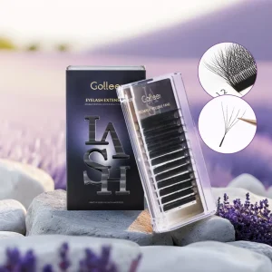 Gollee Private Label Volume Lash YY W 3D 4D 5D 6D Eyelash Extension Mix M Curl with Logo Tray Supplies